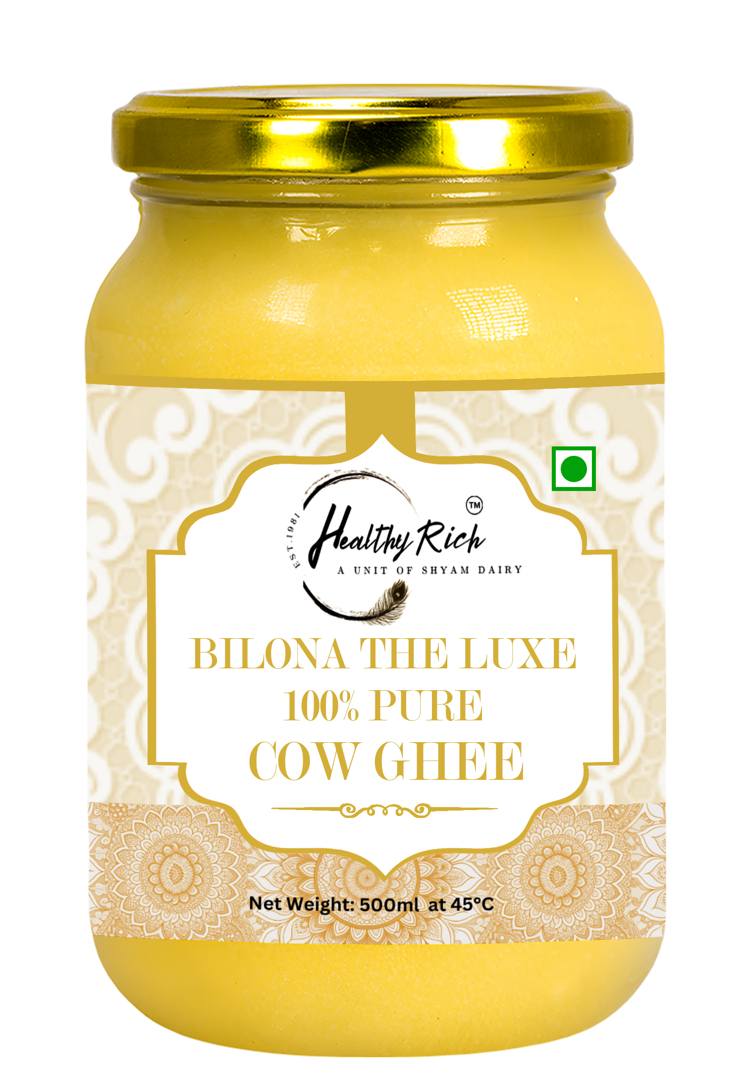 Bilona The Luxe Cow Ghee 500ml Bottle 01